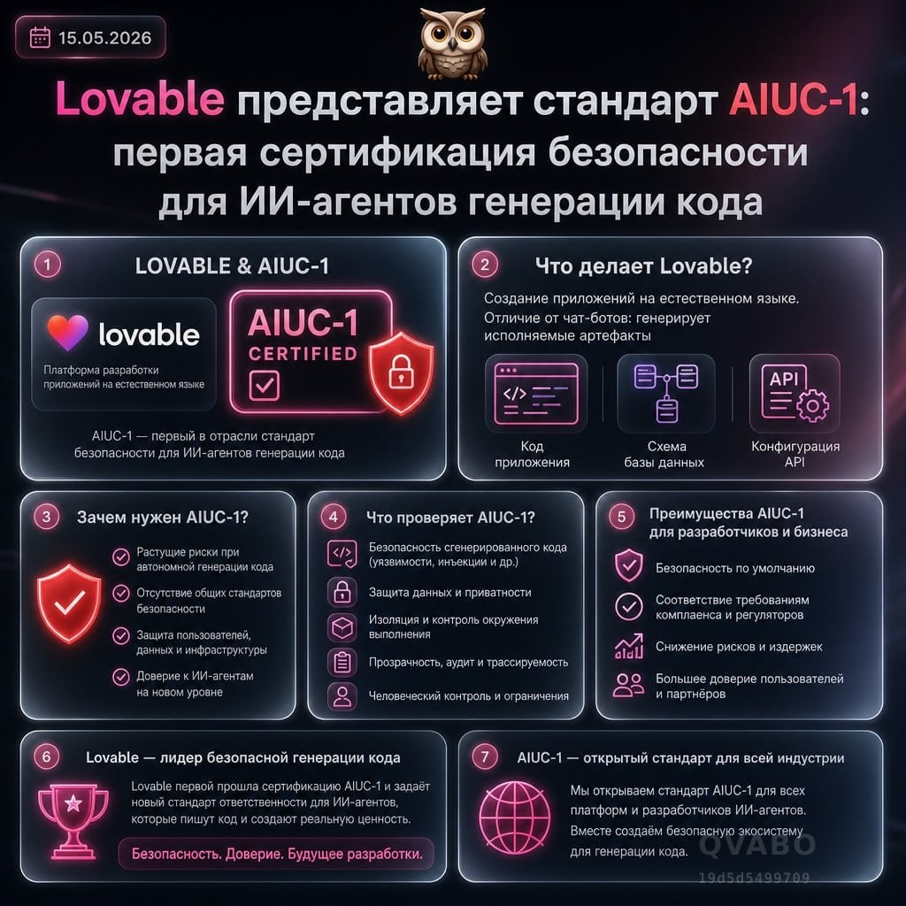 🕵️ Lovable представляет стандарт безопасности для ИИ-агентов