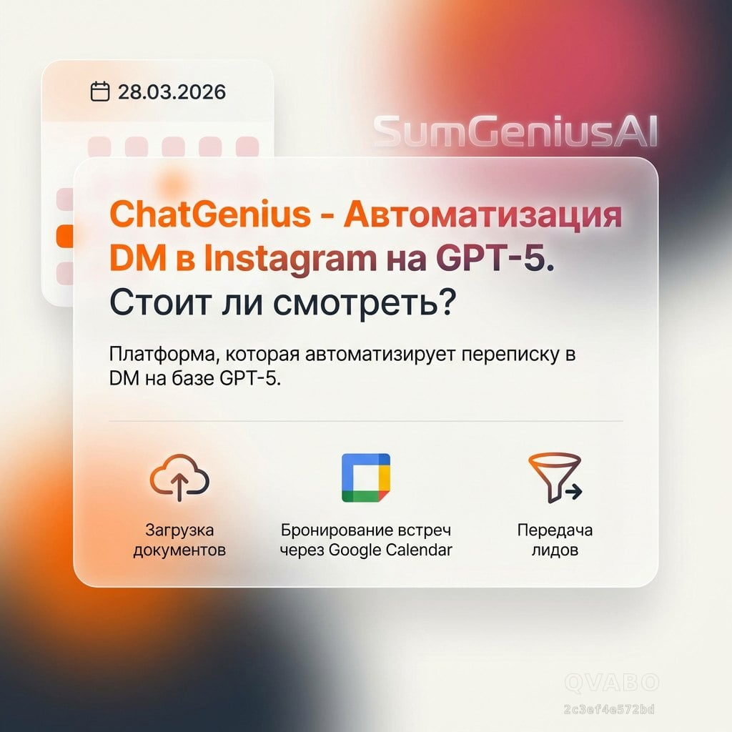 🛍 ChatGenius - автоматизация DM в *Instagram на GPT-5. Стоит ли смотреть?