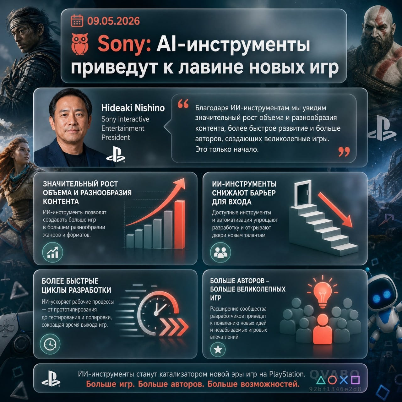 🛒 Sony: AI-инструменты приведут к лавине новых игр