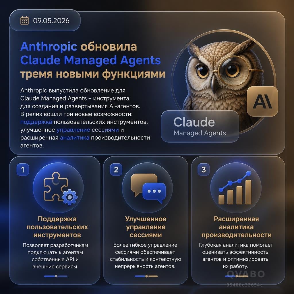 🛠 Anthropic обновила Claude Managed Agents тремя новыми функциями