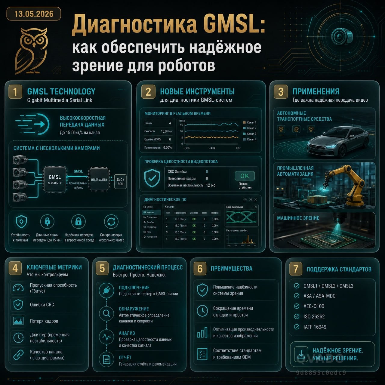 👀 Диагностика GMSL: как обеспечить надёжное зрение для роботов